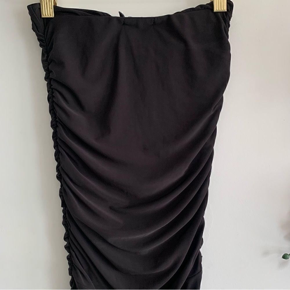 PLT MIDIMAXI DRESS RUCHED BLACK - Picture 5 of 10